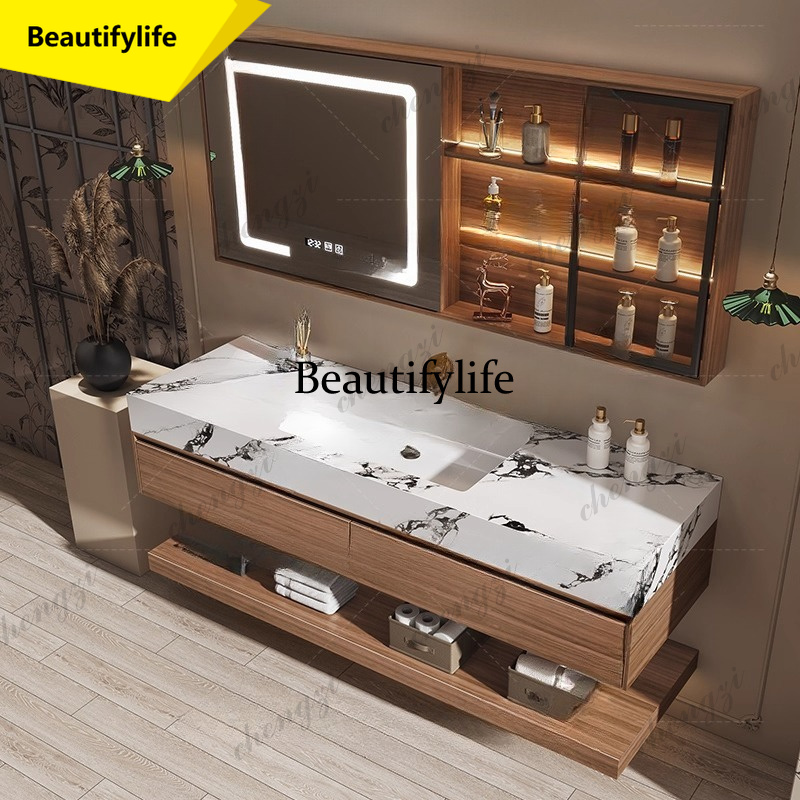 Home Bathroom Vanity Combo - M02 Toilet Wooden Bathroom Cabinet Storage