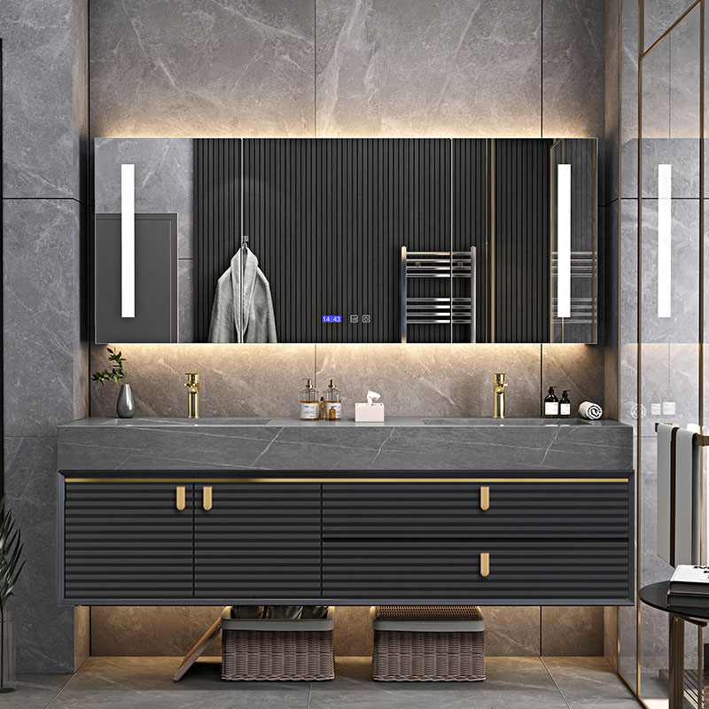 Home Bathroom Vanity Combo - Toilet Luxury Modern Bathroom Cabinet Storage