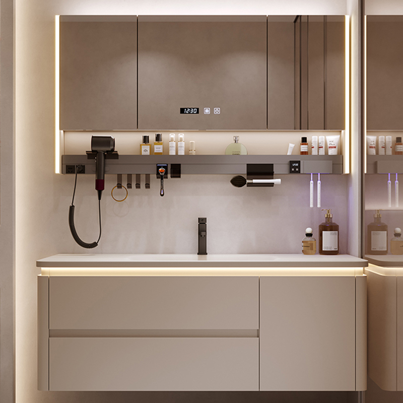 Home Bathroom Vanity Combo - Modern Simple Bathroom Cabinets Washbasin Vintage