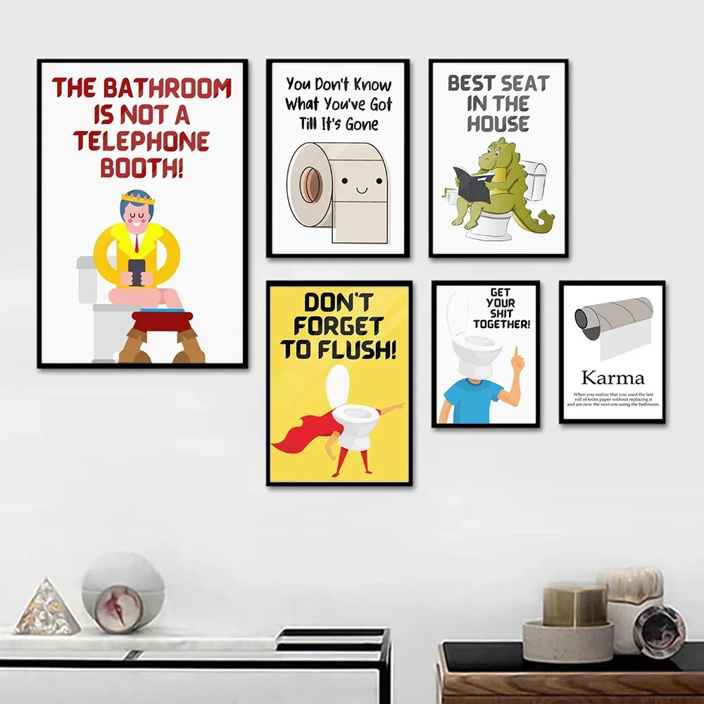 Home Bathroom Rules - Karma Bathroom Rules Art Quote Wall