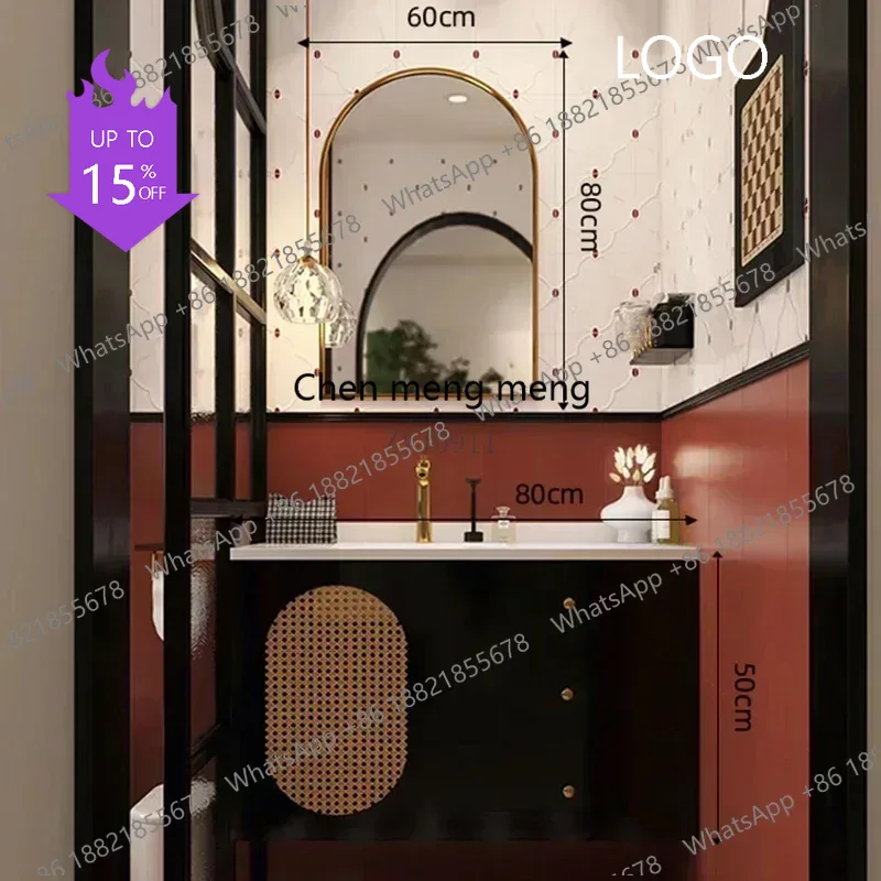 Home Bathroom Vanity Combo - P3 Narrow Furniture Closed Storage Toilet