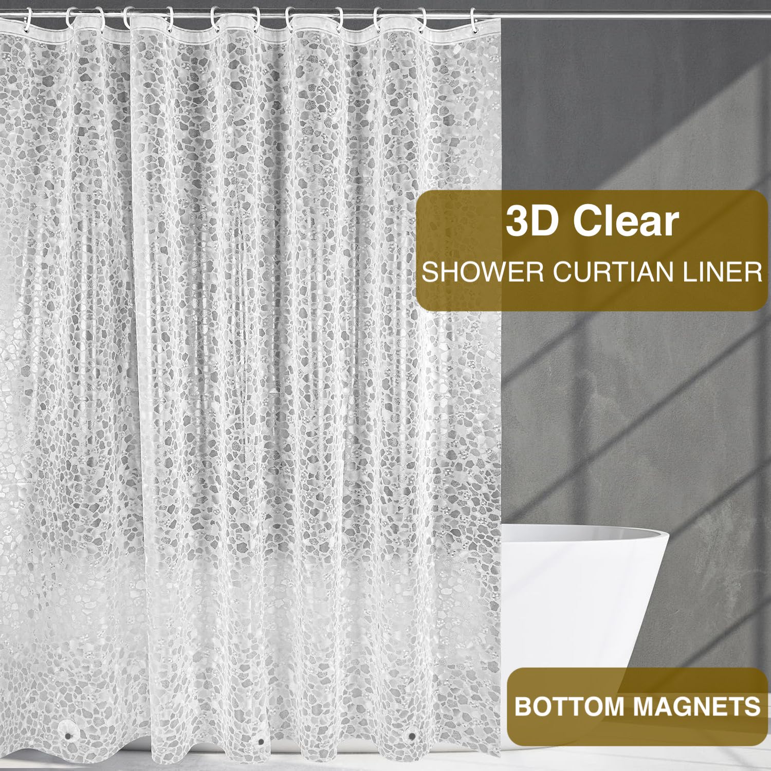 Shower Curtain Liner - 1pc Bathroom Shower Curtain Liner with