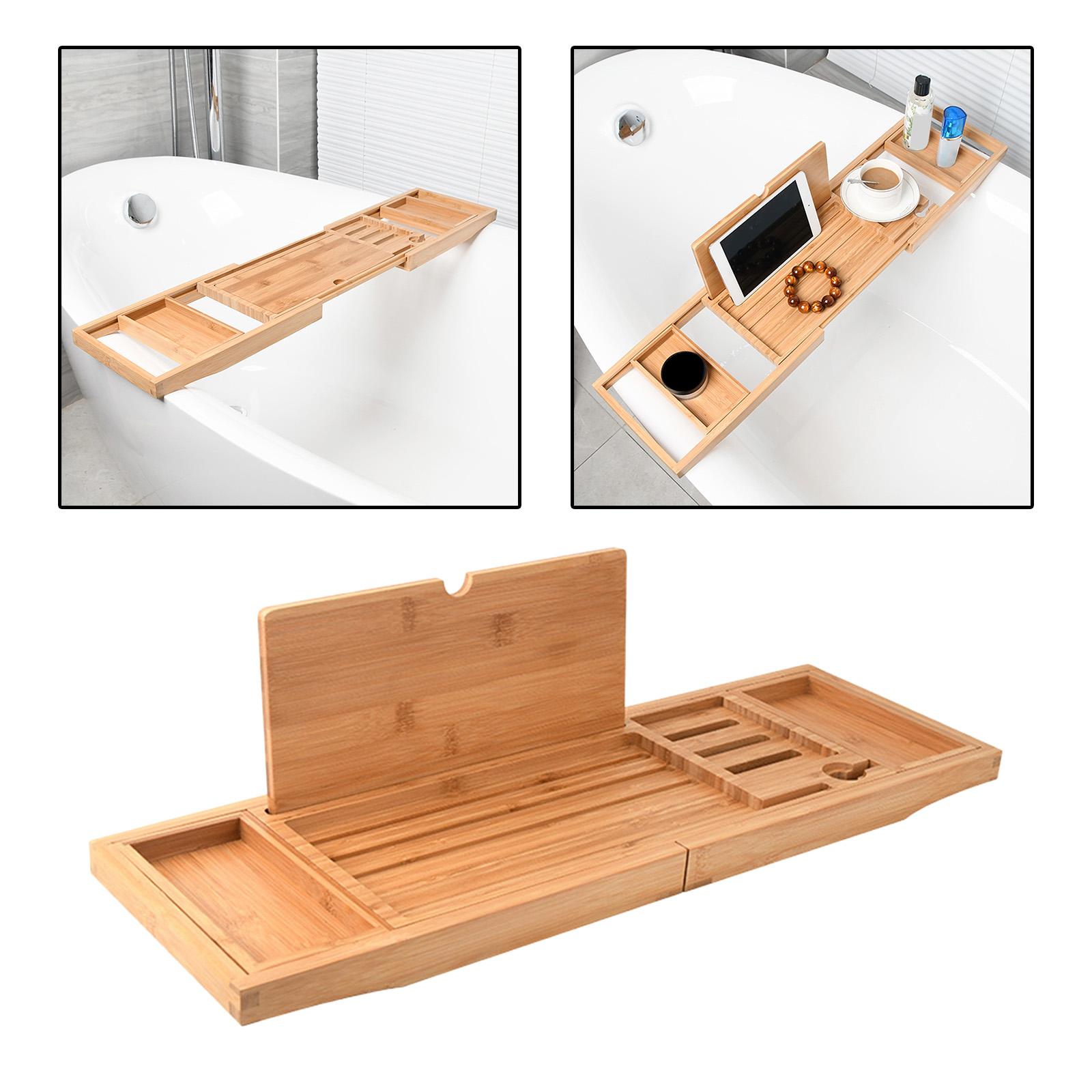 Bath Caddy Tray - Bamboo Bathtub Caddy Tray Extendable Bath