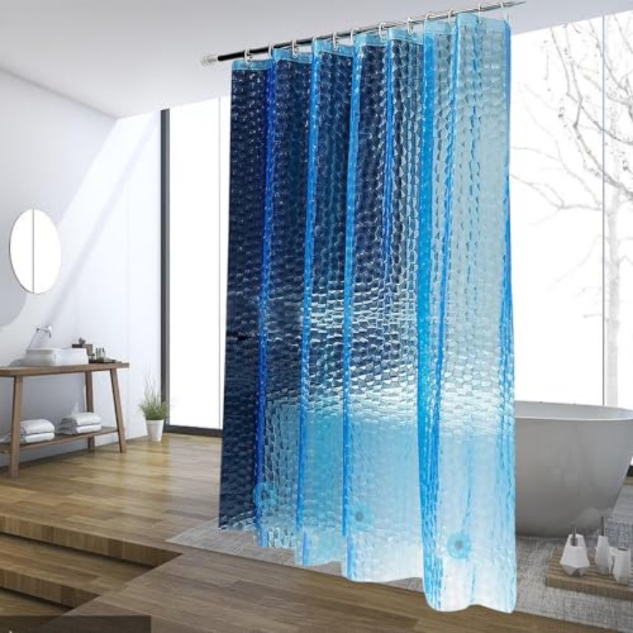 Shower Curtain Liner - Blue Shower Curtain Liner, 100% Waterproof