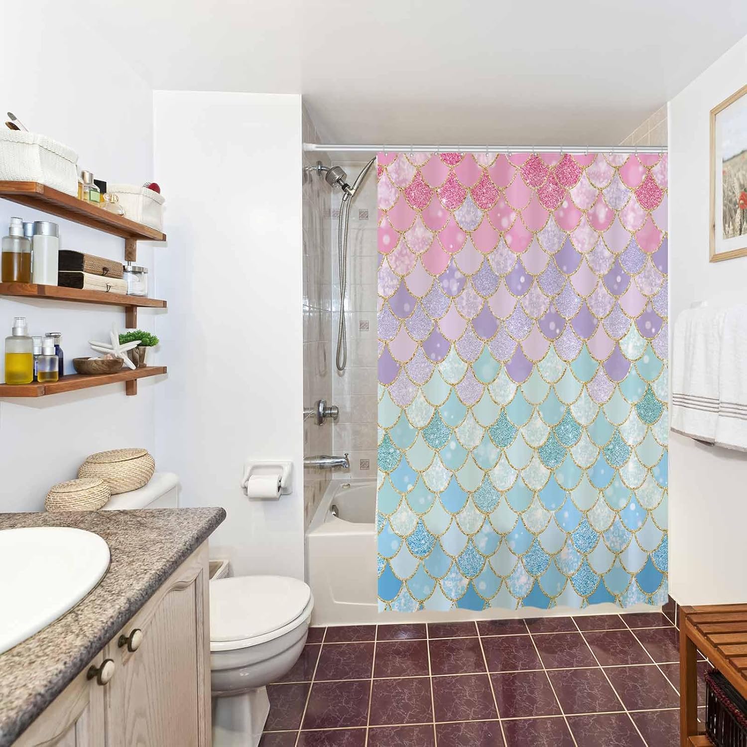 Mermaid Scales Shower Curtain  - Home Bathroom Scales recension och pris