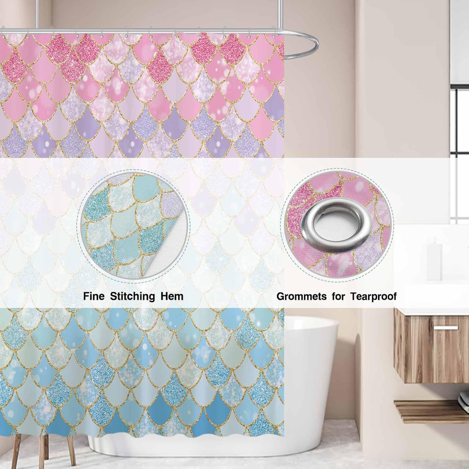 Mermaid Scales Shower Curtain  - Home Bathroom Scales recension och pris
