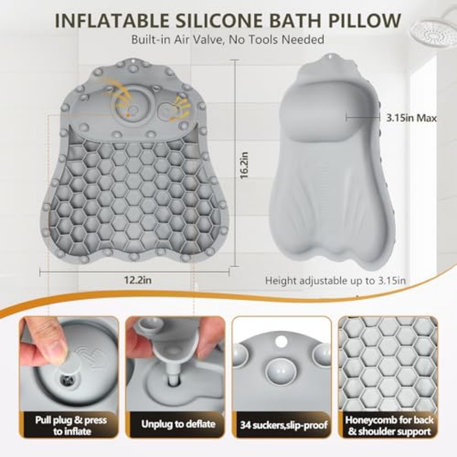 Inflatable Bath Pillows for Tu - Bathtub Pillow Inflatable recension och pris