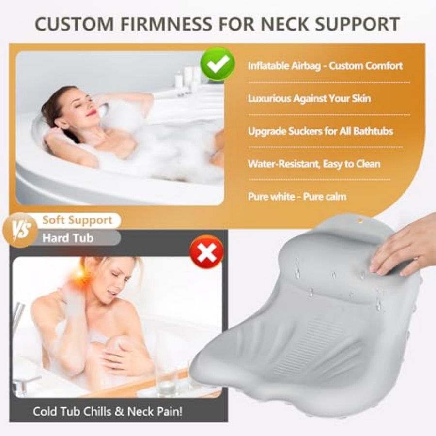 Inflatable Bath Pillows for Tu - Bathtub Pillow Inflatable recension och pris