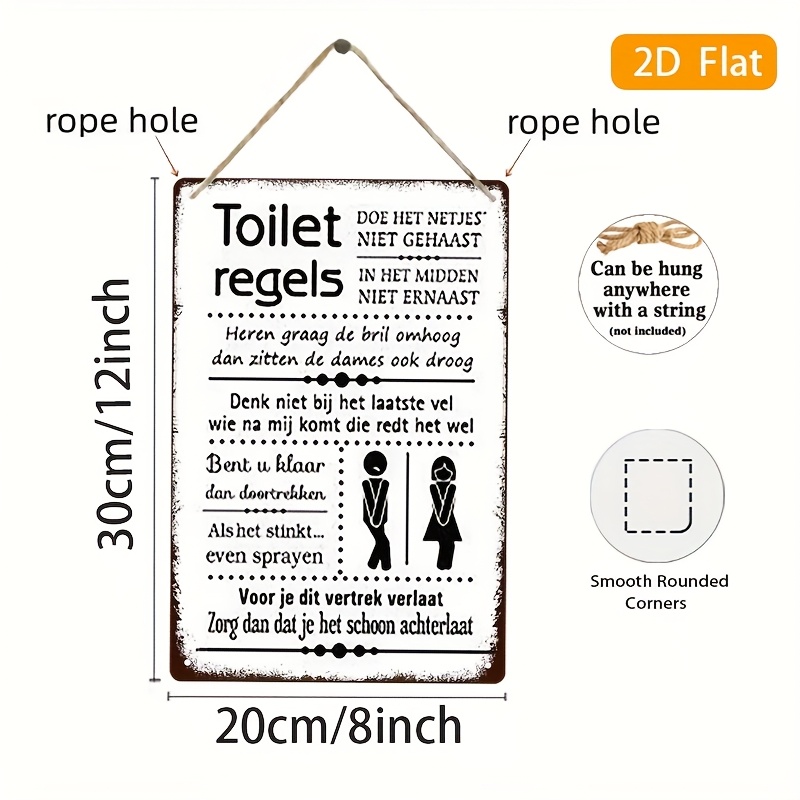 Funny Dutch Bathroom Rules Vin - Home Bathroom Rules recension och pris