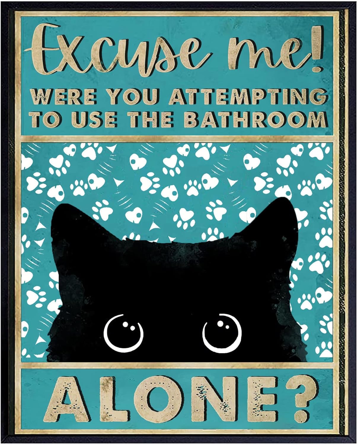Tin Metal Signs Vintage Cat Ba - Home Alone Bathroom recension och pris