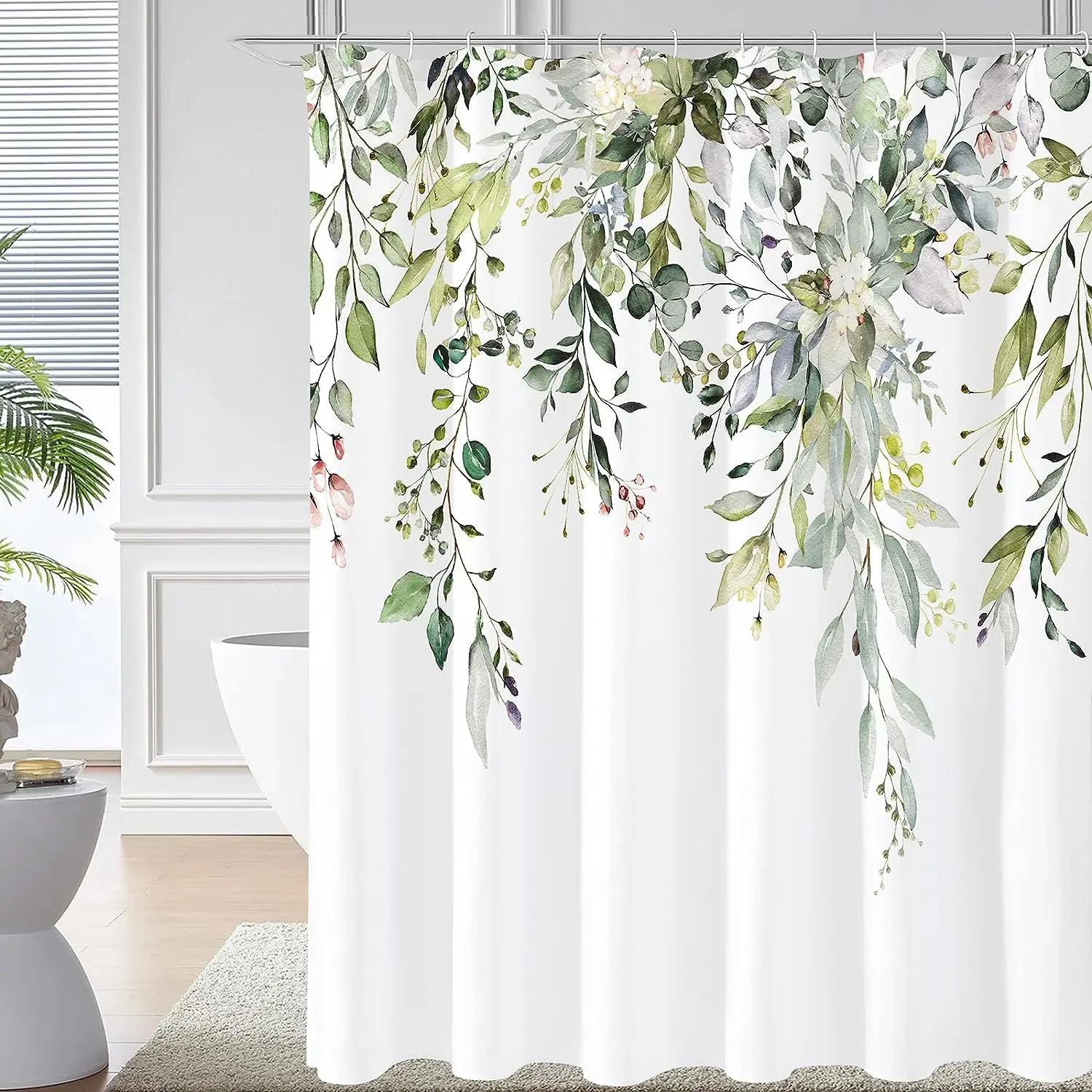 Watercolor Eucalyptus Leaf Sho - Shower Curtain Liner recension och pris