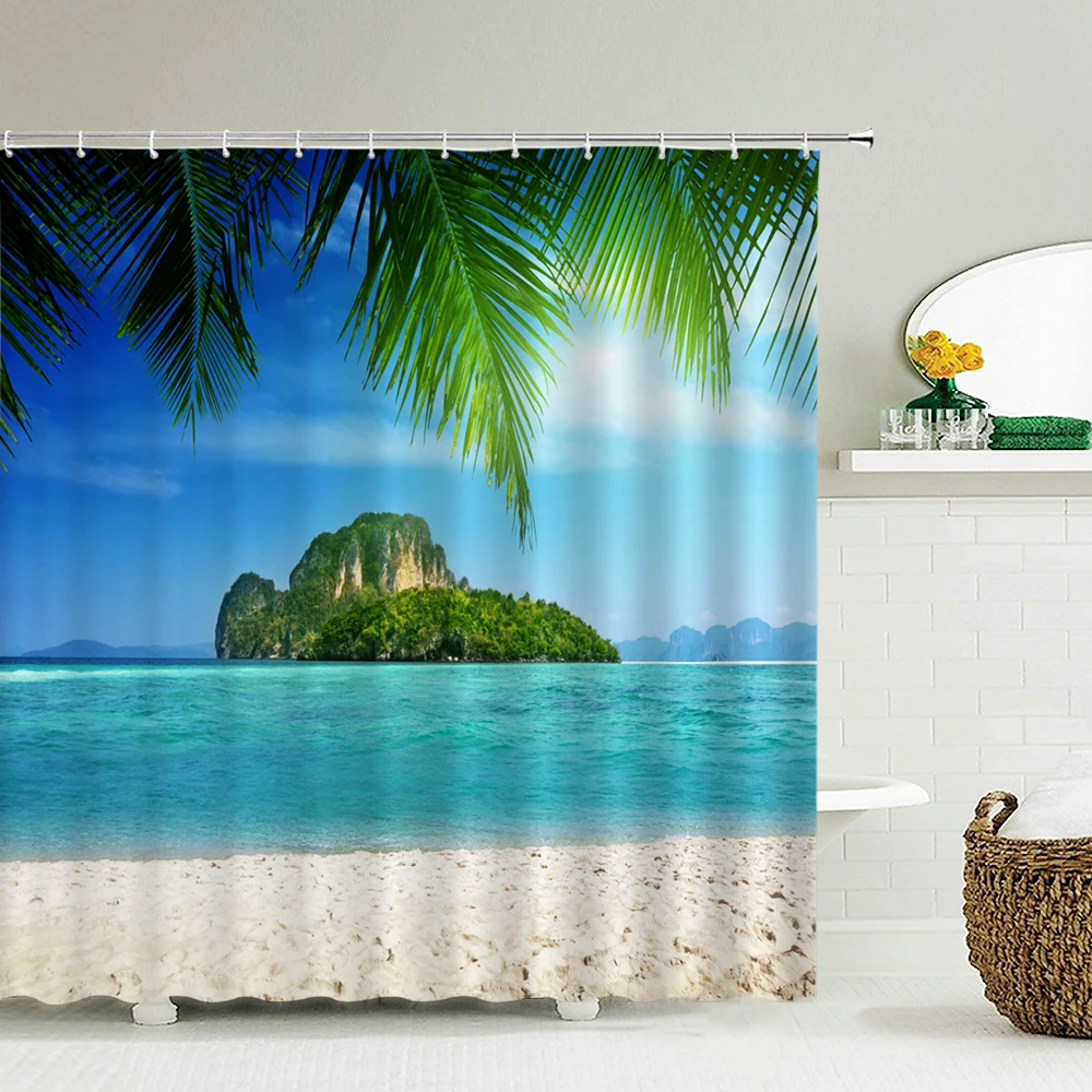 Seascape Beach Shower Curtains - Shower Curtain Liner recension och pris
