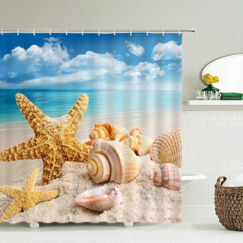 Seascape Beach Shower Curtains - Shower Curtain Liner recension och pris