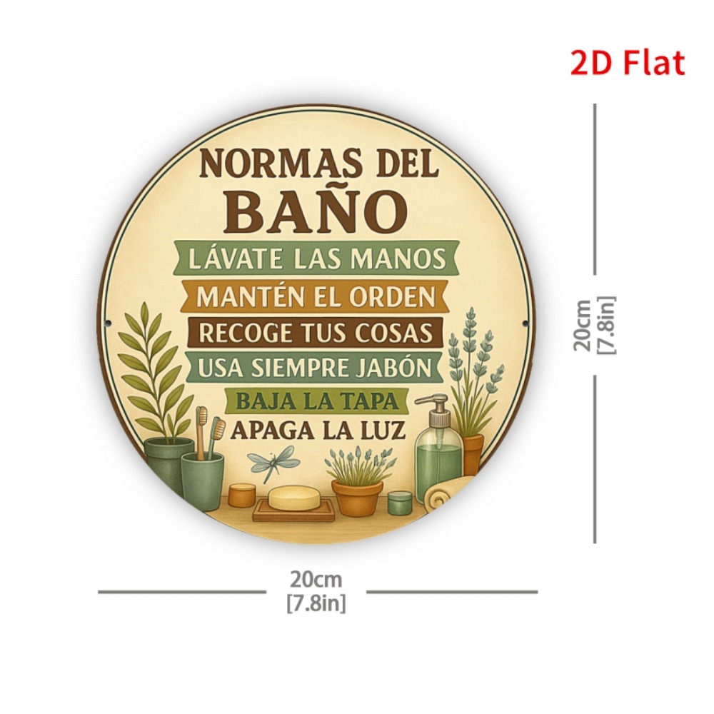 2D Flat 20x20cm Spanish Bathro - Home Bathroom Rules recension och pris