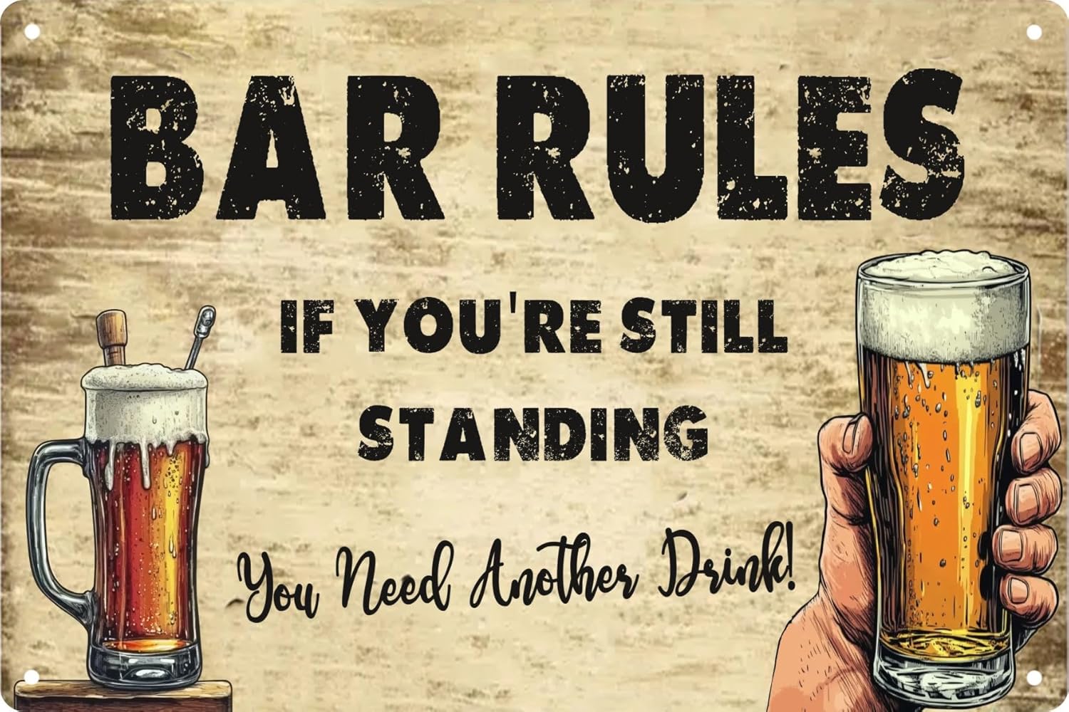 Funny Retro Metal Tin Sign Bar - Home Bathroom Rules recension och pris