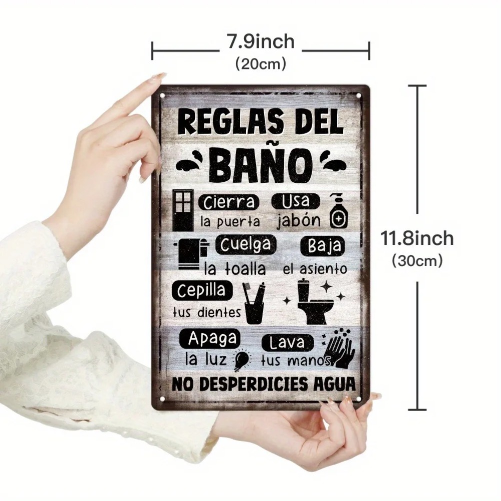 1pc Spanish Vintage Bathroom R - Home Bathroom Rules recension och pris
