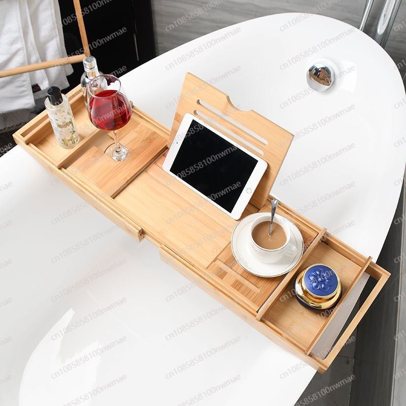 Telescopic bath caddy: bamboo  - Bath Caddy Tray recension och pris