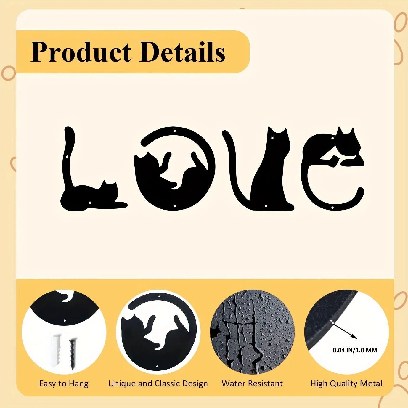 HelloYoung 4pcs/set Cute Cat M - Home Goods Bathroom recension och pris