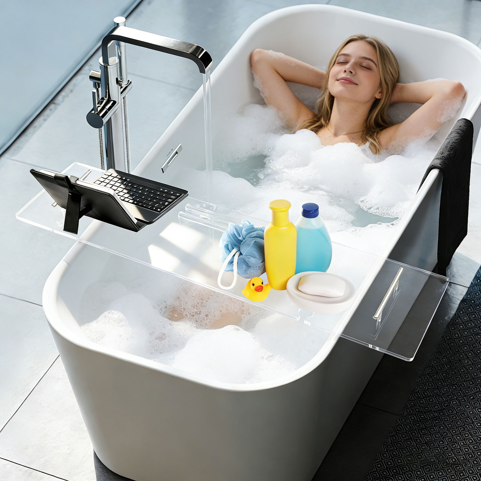 Acrylic Bathtub Tray, Luxury C - Bath Caddy Tray recension och pris
