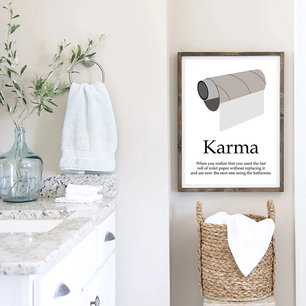 Karma Bathroom Rules Art Quote - Home Bathroom Rules recension och pris