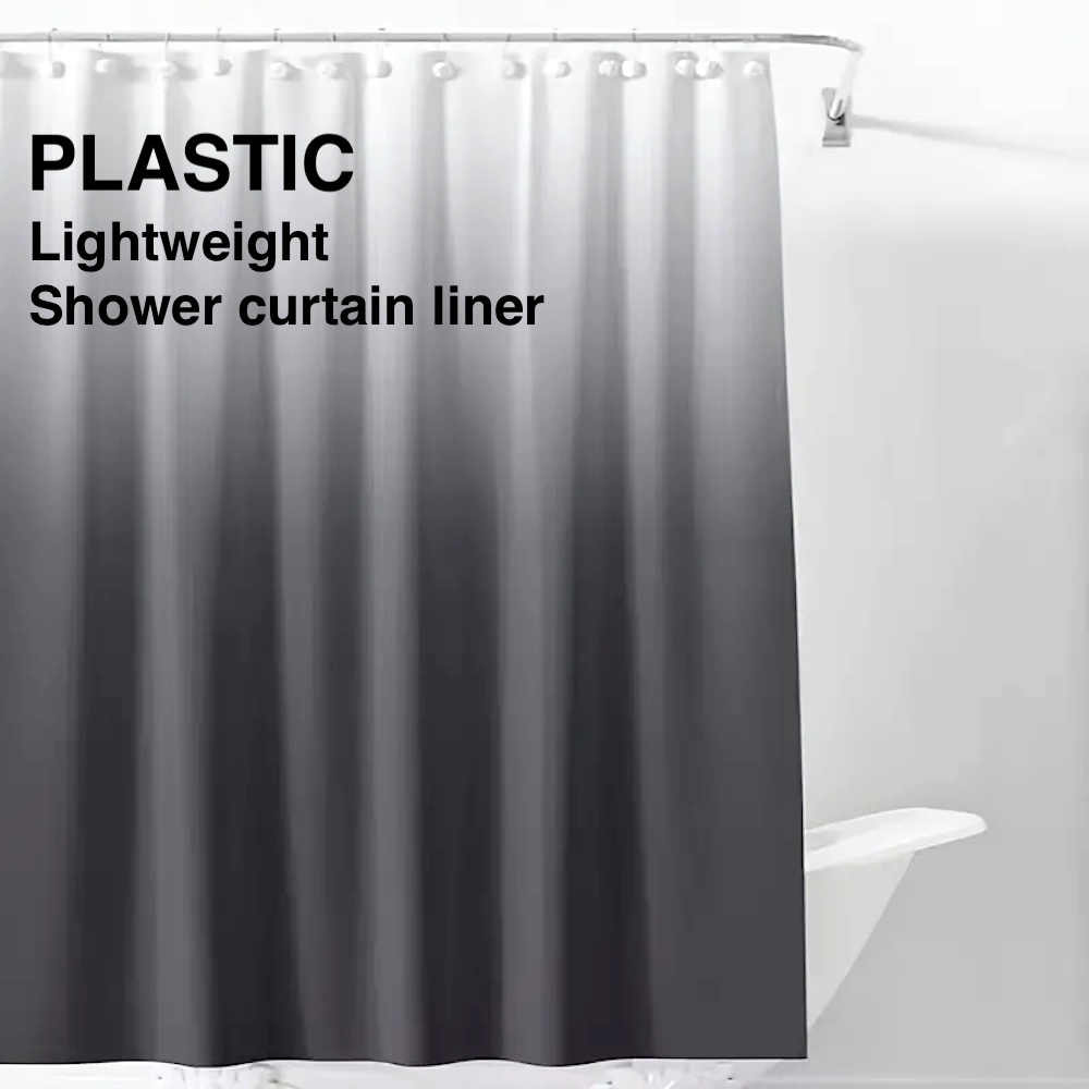 1Pc Gray Gradient Shower Curta - Shower Curtain Liner recension och pris