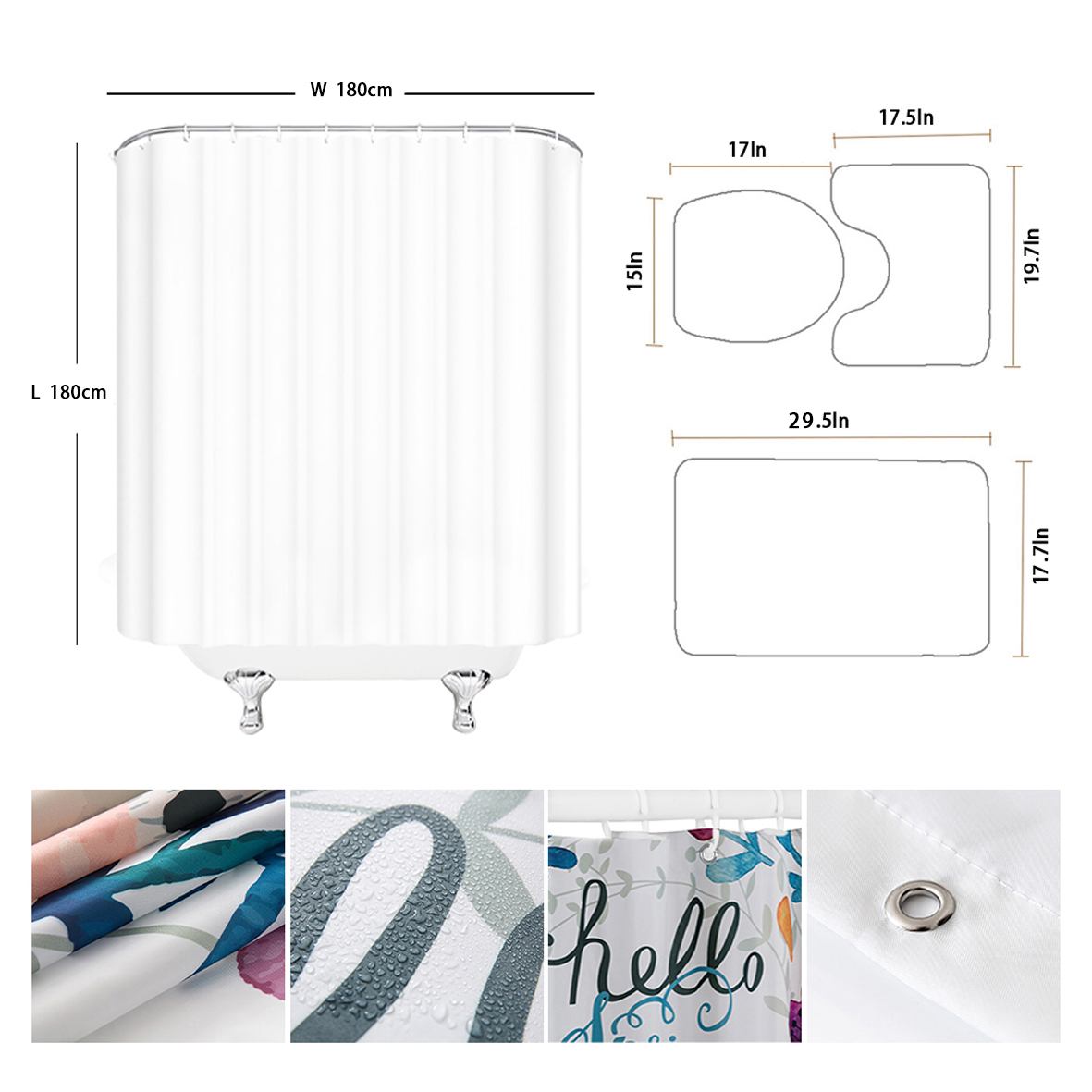 Custom Shower Curtain Bathroom - Shower Curtain Liner recension och pris